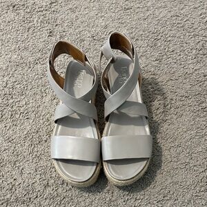 Franco Sarto Light Gray Espadrille Platform Sandals